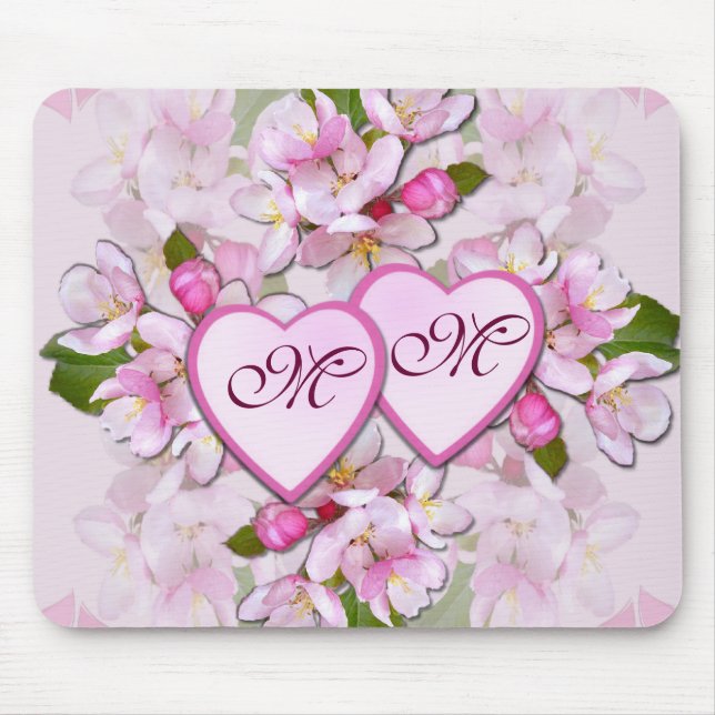 APPLE BLOSSOM ~ Monogram MousePad (Front)
