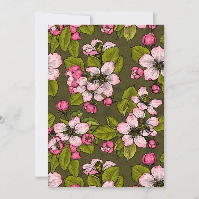 Apple blossom on dark green (Front)