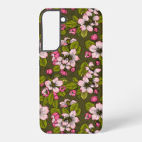 Apple blossom on dark green