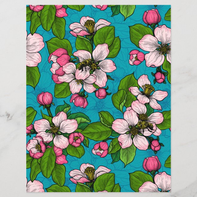 Apple blossom on turquoise (Front)