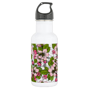 Apple blossom on white 532 ml water bottle