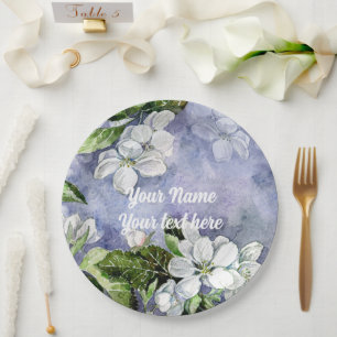 Apple blossom paper plate