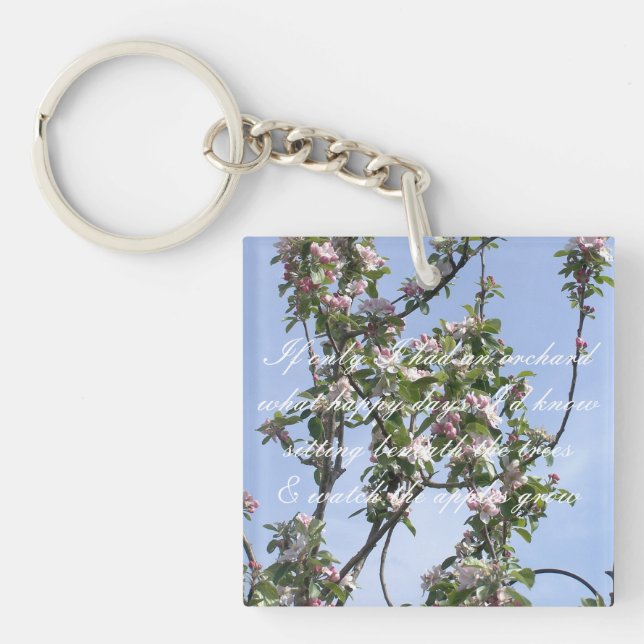 Apple blossom poem key ring (Front)