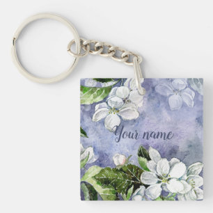 Apple blossom Rectangle (double-sided) Key Ring