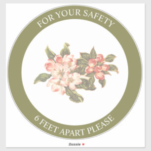 Apple Blossom   Social Distancing Floor Sticker