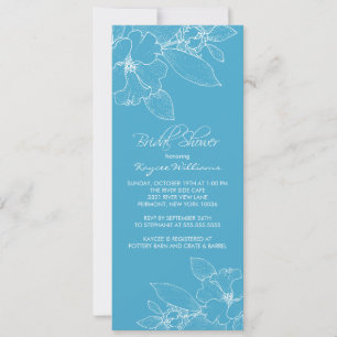 Apple Blossom Turquoise Bridal Shower Invitation