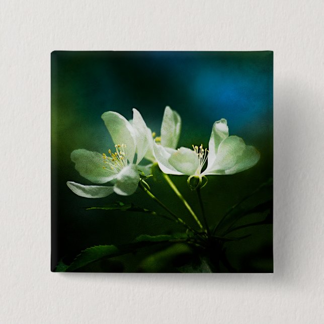 Apple Blossom - Two Flowers 15 Cm Square Badge (Front)