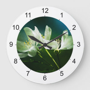 Apple Blossom - Two Flowers Large Clock