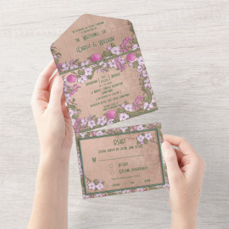 Apple blossom - Wedding Invitation all in one