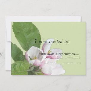 apple blossoming flowers party invitation