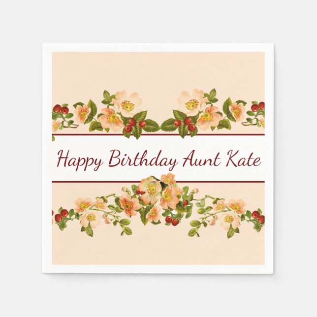 Apple Blossoms and Berries Feminine Napkin (Front)