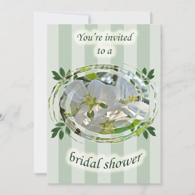 Apple Blossoms Bridal Shower Floral Invitation (Front)