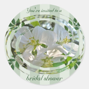 Apple Blossoms Bridal Shower Invitation Sticker
