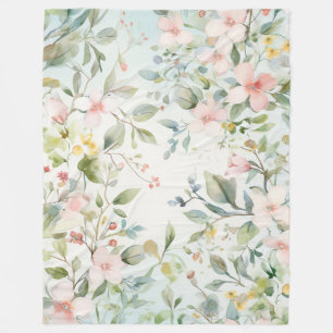 Apple blossoms fleece blanket