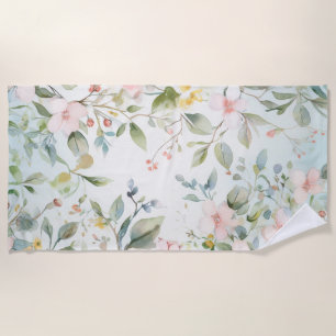 Apple blossoms inspired beach towel