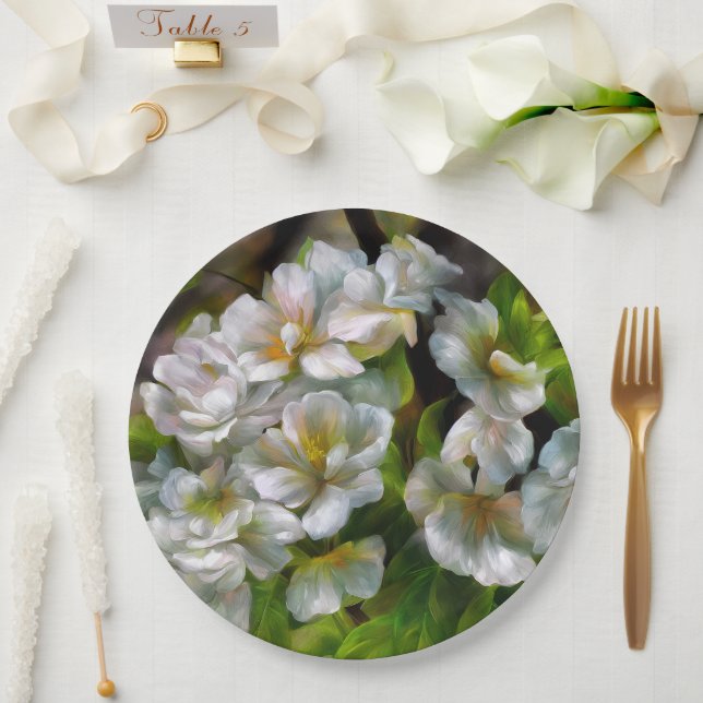 Apple Blossoms Paper Plate (Wedding)
