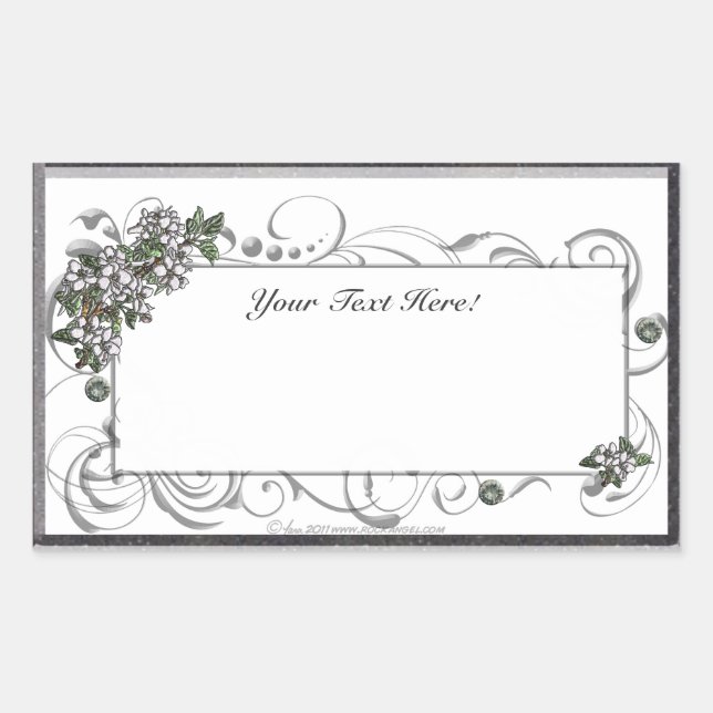 Apple Blossoms Rectangular Sticker (Front)
