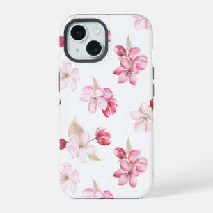 Apple Blossoms Seamless Pattern Floral iPhone 15 Case