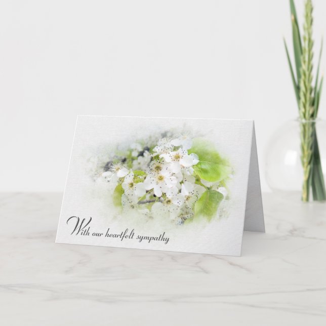 Apple Blossoms Sympathy  Thank You Card (Front)