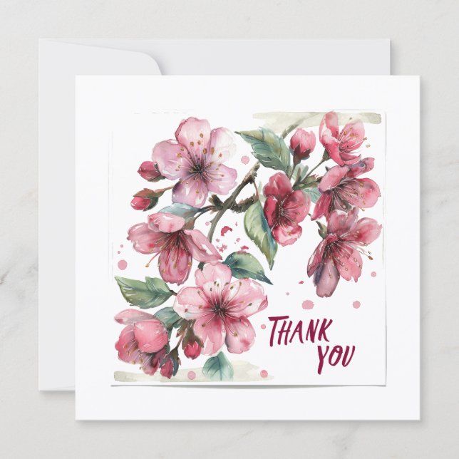 Apple blossoms Thank you card.  Card (Front)