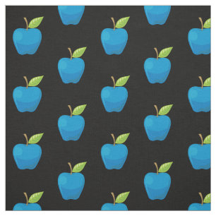 Apple Blue Pattern Fabric