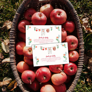 Apple Botanical Clothesline Books For Baby Shower Enclosure Card