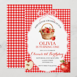 Apple Bushel of Fun 1st Birthday Invitation