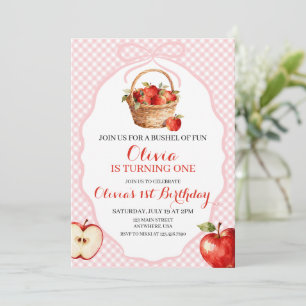 Apple Bushel of Fun 1st Birthday Invitation