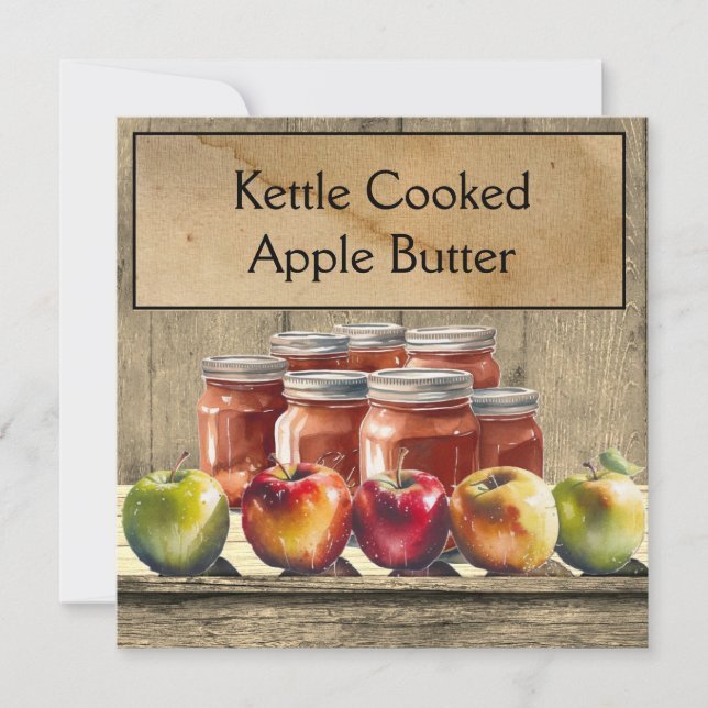 Apple Butter, customisable Invitation (Front)