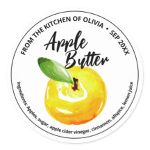 Apple Butter Watercolor Canning Sticker