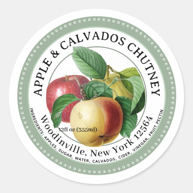 Apple Calvados Chutney Jam Product Label (Front)