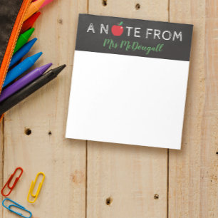 Apple Chalkboard A Note From Teacher