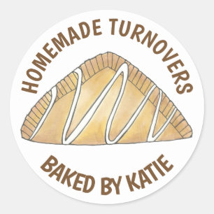 Apple Cherry Fruit Turnover Pastry Baked Made By Classic Round Sticker
