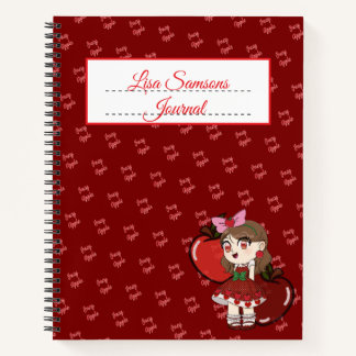 Apple Chibi design Journal Spiral Notebook