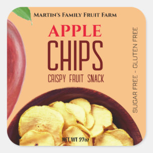 Apple Chips Custom Label Sticker