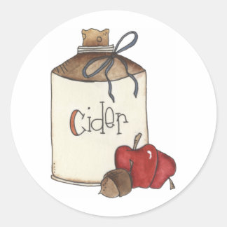 apple cider and apple picking classic round sticker
