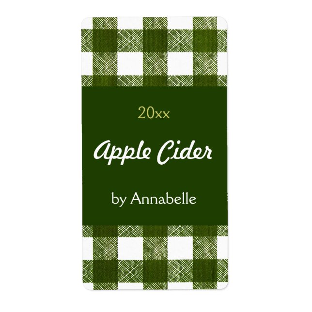 Apple cider canning label (Front)