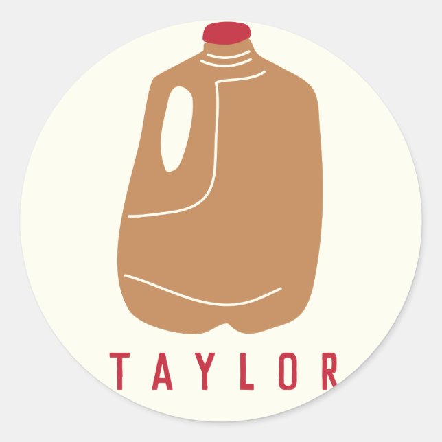 Apple Cider Jug Illustration Classic Round Sticker (Front)