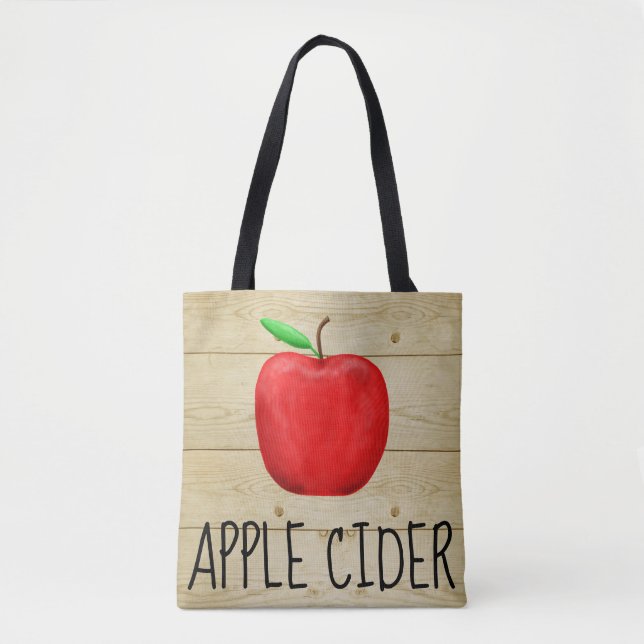 Apple Cider Red Apple Tote Bag (Front)