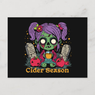 Apple Cider Season Zombie Postcard