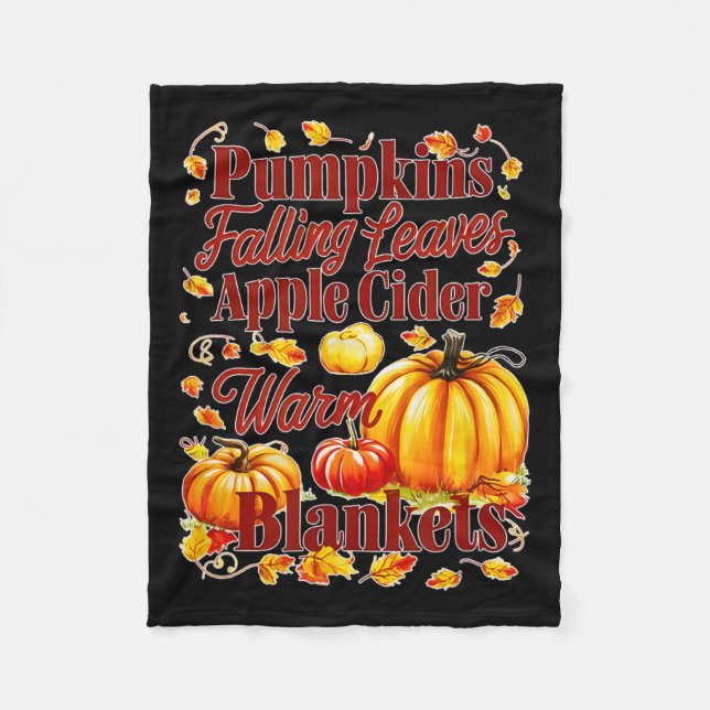 Apple Cider Warm Blankets Leaves Fall Halloween Fu (Front)