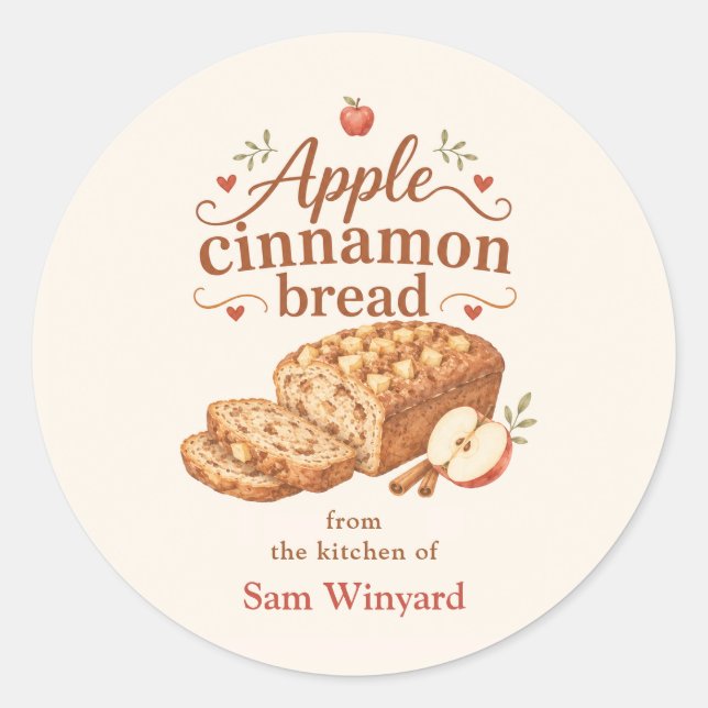 Apple Cinnamon Bread Fall Baking Label (Front)