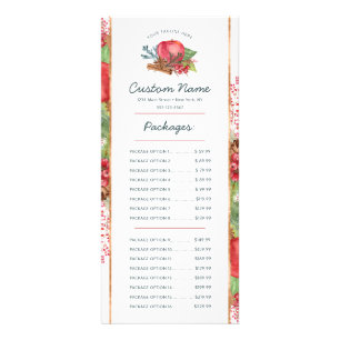 Apple Cinnamon Fall or Winter Custom Price List Rack Card