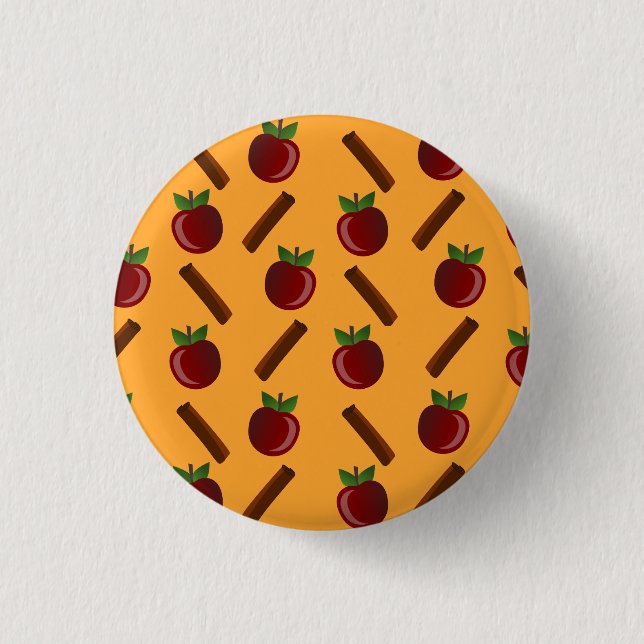 Apple Cinnamon Pattern 3 Cm Round Badge (Front)