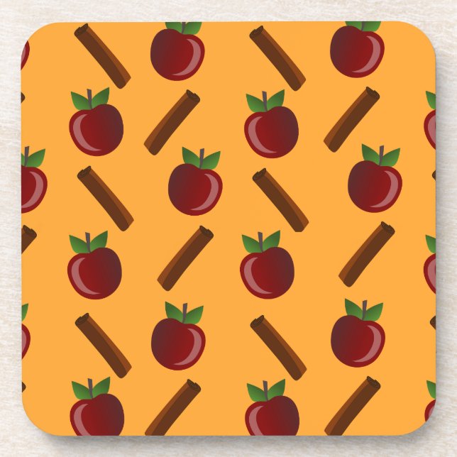 Apple Cinnamon Pattern Coaster (Front)