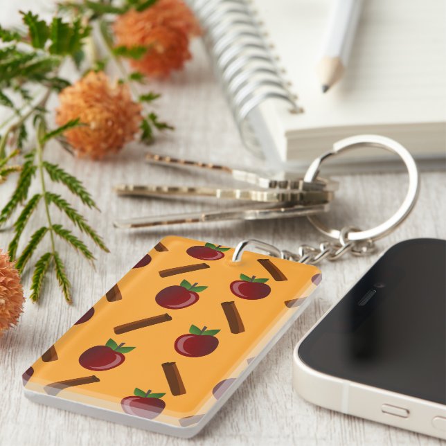 Apple Cinnamon Pattern Key Ring (Front Right)