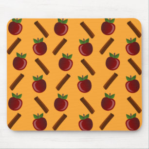 Apple Cinnamon Pattern Mouse Pad