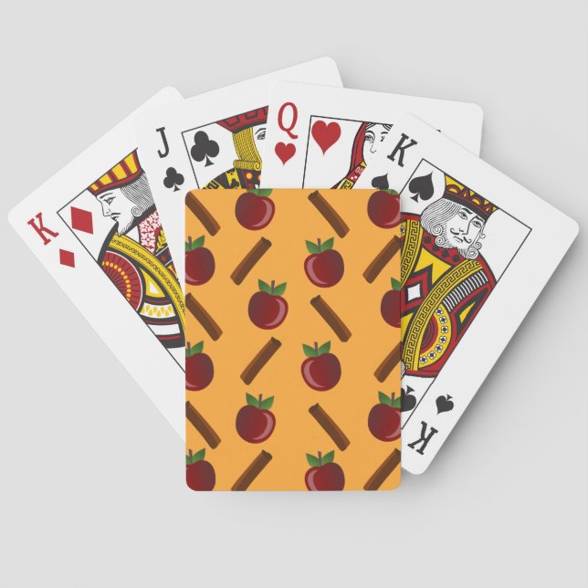 Apple Cinnamon Pattern Playing Cards (Back)