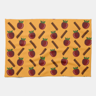 Apple Cinnamon Pattern Tea Towel