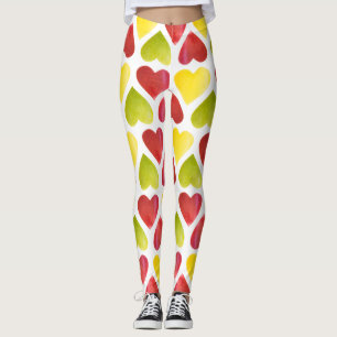 Apple colourful hearts pattern leggings